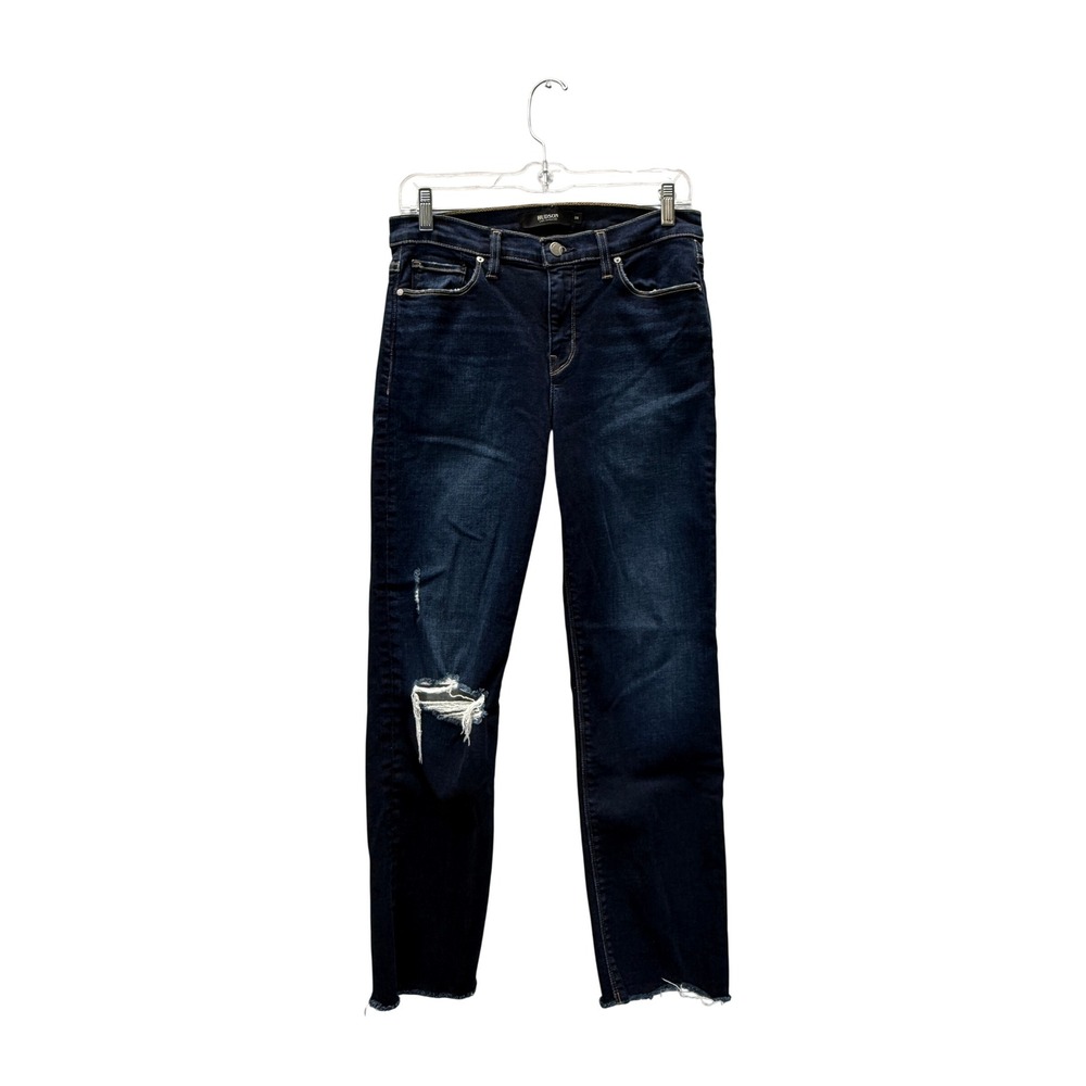 Hudson Jeans Women's Size 6 Dark Wash Excellent Distressed Raw Hem Slim Leg